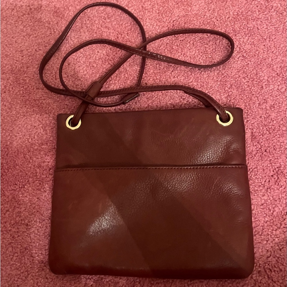 Margot Brown Leather Crossbody Bag with Minimalist Design